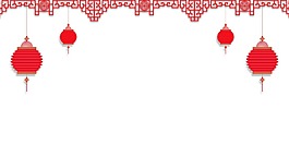 中國風(fēng)紅色小燈籠邊框裝飾圖PNG元素