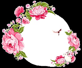 精美鮮花透明裝飾素材