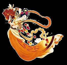 精美人物圖透明裝飾素材