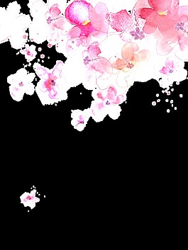 创意彩色水墨画透明装饰素材
