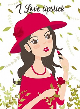 美女化妝ai矢量素材下載