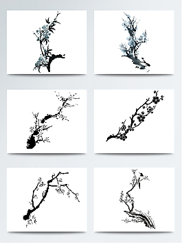 水墨風(fēng)梅花臘梅PNG免扣素材
