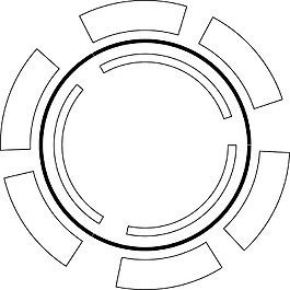 白色線條圓形png元素