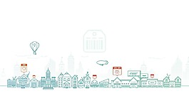 卡通城市建筑群png元素