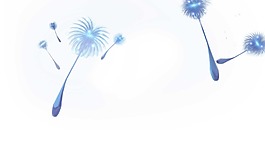 浪漫夢幻藍色蒲公英漂浮背景元素