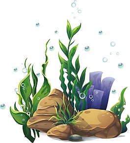卡通動漫水草插畫元素