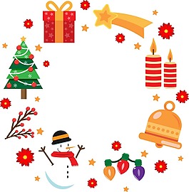 手繪圣誕節(jié)邊框PNG元素