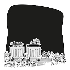 黑白時(shí)尚兒童涂鴉插畫
