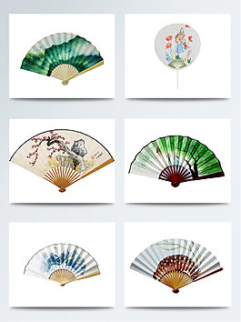 水彩風(fēng)扇子折疊彩色
