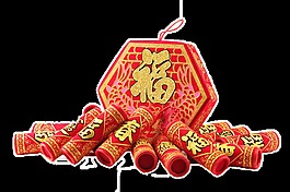 春节用的大鞭炮透明装饰素材