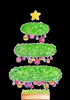 卡通創(chuàng)意圣誕樹png透明素材