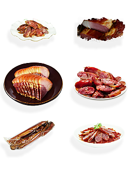 中式传统飘香美味腊味食品装饰图案