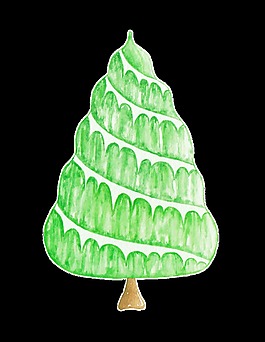 手繪卡通圣誕樹png透明素材