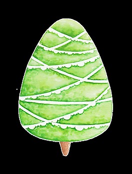 卡通可愛圣誕樹png透明素材