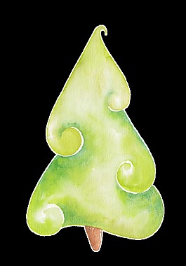 創(chuàng)意卡通圣誕樹png透明素材