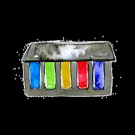 手繪顏料盒PNG透明素材