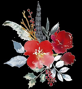 手繪渲染花卉PNG透明素材