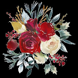 水彩比西米亞花卉PNG透明素材