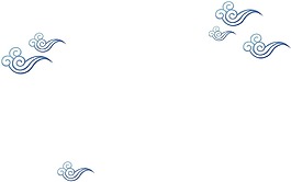 中國淡藍色祥云PNG元素