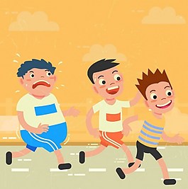健康運動集體跑步運動ai矢量素材