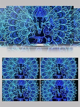 藍光孔雀光束視頻素材