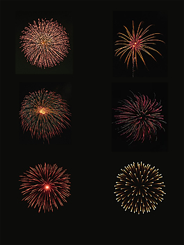 一组喜庆迎新年烟花
