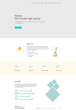 簡約多用途網(wǎng)站主頁頁面psd模板