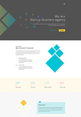 多用途基本網(wǎng)站主頁頁面psd模板