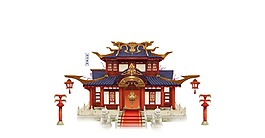卡通游戲古代建筑png元素