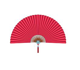 卡通紅色扇子png元素