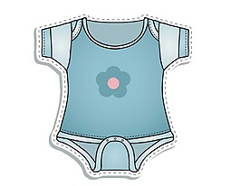 卡通蓝色婴儿服png元素