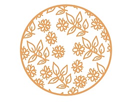 卡通黃色圓形裝飾物png元素