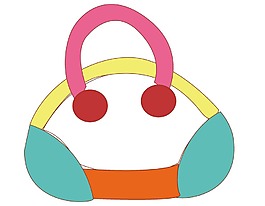 卡通彩色手提包png元素