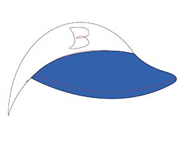 卡通藍(lán)白太陽(yáng)帽png元素
