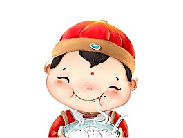 卡通可愛(ài)喜慶男孩png元素