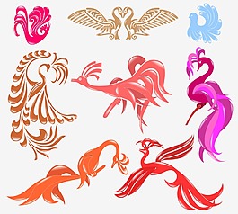 傳統藝術節日火鳳凰插畫