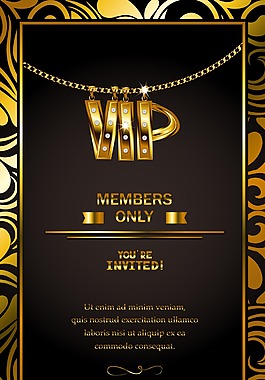 金色時尚VIP藝術海報
