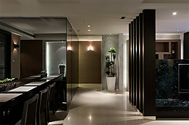 簡約歐式過道餐廳效果圖