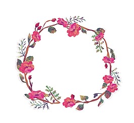 卡通手绘欧式花卉花环png