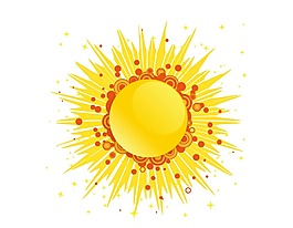 卡通彩繪太陽插畫png元素