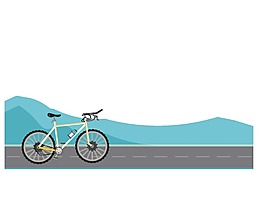 卡通彩繪清新自行車png元素