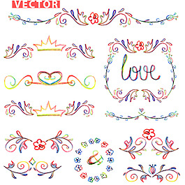 手繪漸變花紋邊框