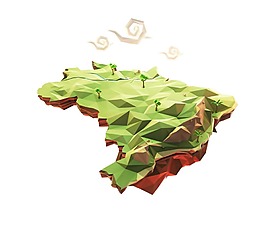 立體綠色草地png元素