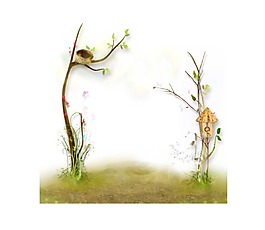 卡通唯美小樹插畫png元素