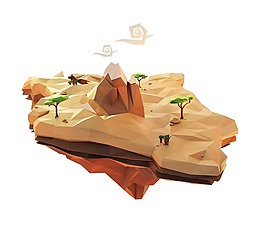 游戲立體土地板塊png元素