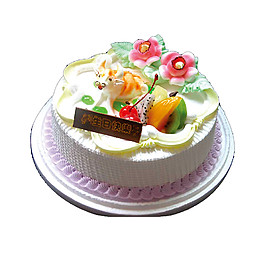花朵奶油生日蛋糕素材