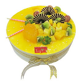 黄色奶油水果蛋糕素材
