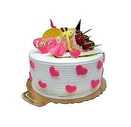 粉色愛心生日蛋糕素材