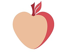 卡通红色苹果png元素