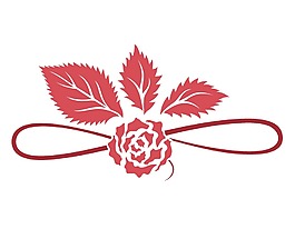 卡通紅色玫瑰掛飾png元素